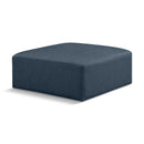Meridian Cube Navy Blue Vegan Leather Ottoman IMAGE 1