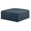 Meridian Cube Navy Blue Vegan Leather Ottoman IMAGE 7