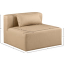 Manufacturer Color_Tan -- Cube Tan Vegan Leather Upholstered Modular Armless Chair IMAGE 10