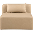 Manufacturer Color_Tan -- Cube Tan Vegan Leather Upholstered Modular Armless Chair IMAGE 4