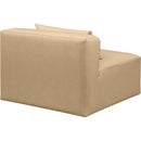 Meridian Cube Tan Vegan Leather Armless Chair IMAGE 5