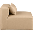  Manufacturer Color_Tan -- Cube Tan Vegan Leather Upholstered Modular Armless Chair IMAGE 6