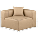 Meridian Cube Tan Vegan Leather Corner Chair IMAGE 10