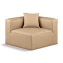  Manufacturer Color_Tan -- Cube Tan Vegan Leather Upholstered Modular Corner Chair IMAGE 1