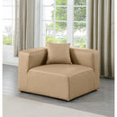  Manufacturer Color_Tan -- Cube Tan Vegan Leather Upholstered Modular Corner Chair IMAGE 2
