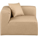  Manufacturer Color_Tan -- Cube Tan Vegan Leather Upholstered Modular Corner Chair IMAGE 4