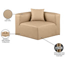  Manufacturer Color_Tan -- Cube Tan Vegan Leather Upholstered Modular Corner Chair IMAGE 9