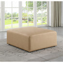 Meridian Cube Tan Vegan Leather Ottoman IMAGE 2