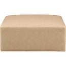 Meridian Cube Tan Vegan Leather Ottoman IMAGE 3