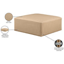  Manufacturer Color_Tan -- Cube Tan Vegan Leather Upholstered Modular Ottoman IMAGE 6