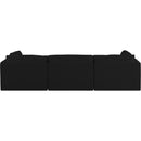 Meridian Ease Black Polyester Fabric Modular Sofa IMAGE 3