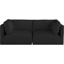 Meridian Ease Black Polyester Fabric Modular Sofa IMAGE 4