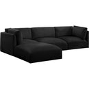  Manufacturer Color_Black -- Meridian Ease Fabric 4 pc Sectional IMAGE 2