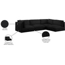  Manufacturer Color_Black -- Meridian Ease Fabric 4 pc Sectional IMAGE 14