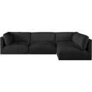 Meridian Ease Black Polyester Fabric Modular Sectional IMAGE 8