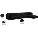  Manufacturer Color_Black -- Meridian Ease Fabric 5 pc Sectional IMAGE 14