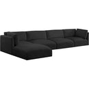 Manufacturer Color_Black -- Meridian Ease Fabric 5 pc Sectional IMAGE 2