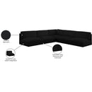  Manufacturer Color_Black -- Meridian Ease Fabric 5 pc Sectional IMAGE 9