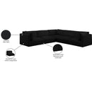  Manufacturer Color_Black -- Meridian Ease Fabric 5 pc Sectional IMAGE 11