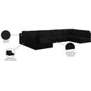  Manufacturer Color_Black -- Meridian Ease Fabric 6 pc Sectional IMAGE 10