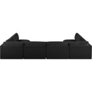  Manufacturer Color_Black -- Meridian Ease Fabric 6 pc Sectional IMAGE 3