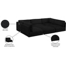  Manufacturer Color_Black -- Meridian Ease Fabric 6 pc Sectional IMAGE 10