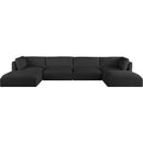  Manufacturer Color_Black -- Meridian Ease Fabric 6 pc Sectional IMAGE 4