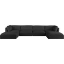 Meridian Ease Black Polyester Fabric Modular Sectional IMAGE 4