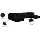  Manufacturer Color_Black -- Meridian Ease Fabric 6 pc Sectional IMAGE 8