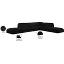 Meridian Ease Black Polyester Fabric Modular Sectional IMAGE 9