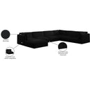 Meridian Ease Black Polyester Fabric Modular Sectional IMAGE 10