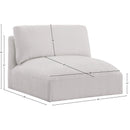  Manufacturer Color_Cream -- Ease Cream Fabric Upholstered Modular Armless Chair IMAGE 7