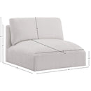 Meridian Ease Cream Polyester Fabric Armless IMAGE 7
