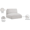  Manufacturer Color_Cream -- Ease Cream Fabric Upholstered Modular Armless Chair IMAGE 8