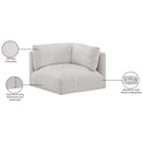 Meridian Ease Cream Polyester Fabric Corner IMAGE 7