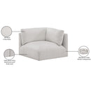  Manufacturer Color_Cream -- Ease Cream Fabric Upholstered Modular Corner Chair IMAGE 7