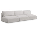  Manufacturer Color_Cream -- Ease 114" Cream Fabric Upholstered 3 pc Armless Modular Sofa IMAGE 1