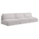  Manufacturer Color_Cream -- Ease 114" Cream Fabric Upholstered 3 pc Armless Modular Sofa IMAGE 7
