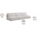  Manufacturer Color_Cream -- Ease 114" Cream Fabric Upholstered 3 pc Armless Modular Sofa IMAGE 8