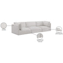  Manufacturer Color_Cream -- Ease 114" Cream Fabric Upholstered 3 pc Modular Sofa IMAGE 9