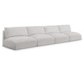 Manufacturer Color_Cream -- Ease 152" Cream Fabric Upholstered 4 pc Armless Modular Sofa IMAGE 1