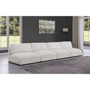  Manufacturer Color_Cream -- Ease 152" Cream Fabric Upholstered 4 pc Armless Modular Sofa IMAGE 2