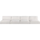  Manufacturer Color_Cream -- Ease 152" Cream Fabric Upholstered 4 pc Armless Modular Sofa IMAGE 4