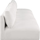  Manufacturer Color_Cream -- Ease 152" Cream Fabric Upholstered 4 pc Armless Modular Sofa IMAGE 5