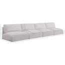  Manufacturer Color_Cream -- Ease 152" Cream Fabric Upholstered 4 pc Armless Modular Sofa IMAGE 7