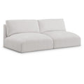  Manufacturer Color_Cream -- Ease 76" Cream Fabric Upholstered 2 pc Armless Modular Loveseat IMAGE 1