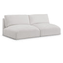  Manufacturer Color_Cream -- Ease 76" Cream Fabric Upholstered 2 pc Armless Modular Loveseat IMAGE 1