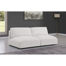  Manufacturer Color_Cream -- Ease 76" Cream Fabric Upholstered 2 pc Armless Modular Loveseat IMAGE 2