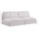  Manufacturer Color_Cream -- Ease 76" Cream Fabric Upholstered 2 pc Armless Modular Loveseat IMAGE 7