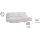  Manufacturer Color_Cream -- Ease 76" Cream Fabric Upholstered 2 pc Armless Modular Loveseat IMAGE 8